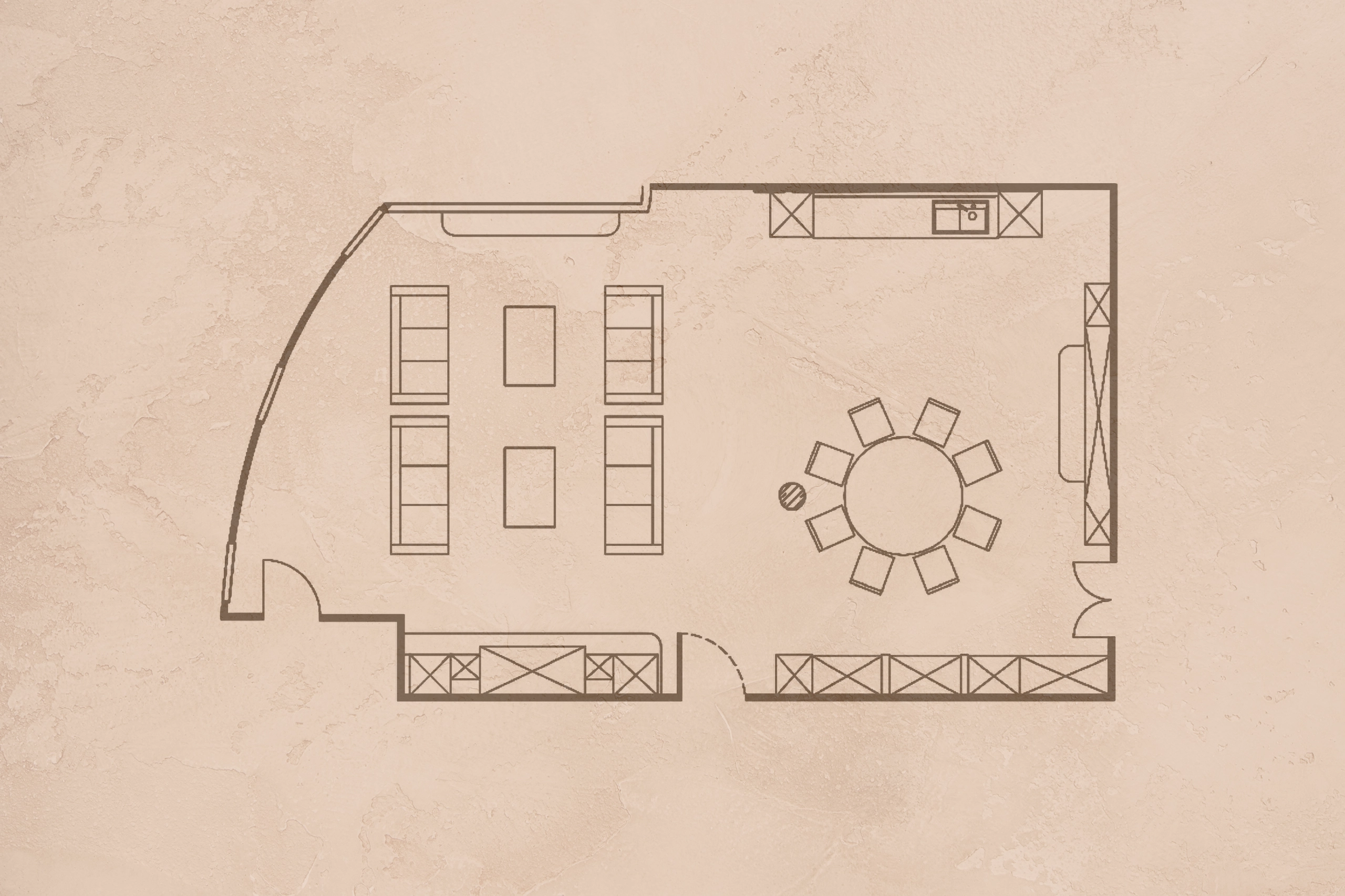 Chalet O Raum Layout Lounge im Veranstaltungsraum