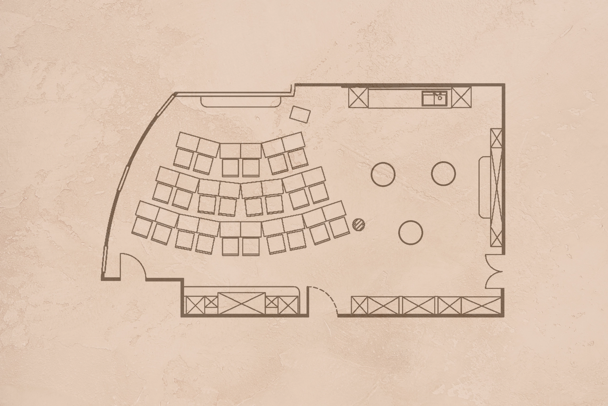 Chalet O Raum Layout Parlament im Veranstaltungsraum