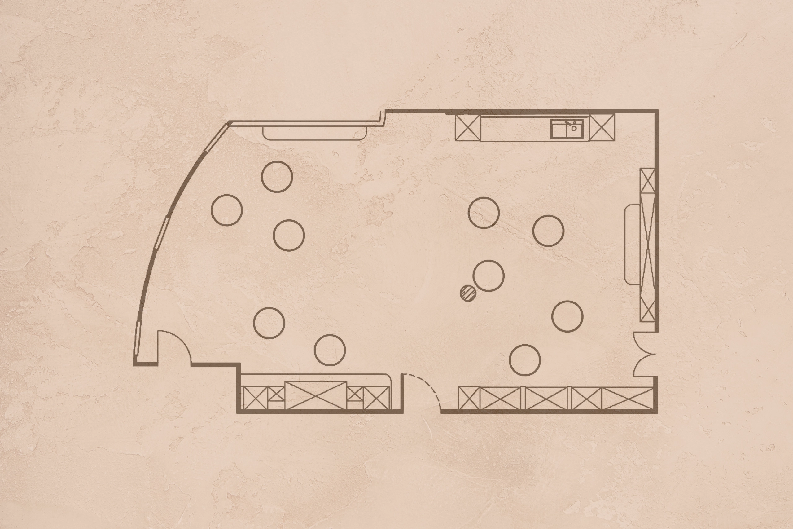 Chalet O Raum Layout Stehempfang im Veranstaltungsraum