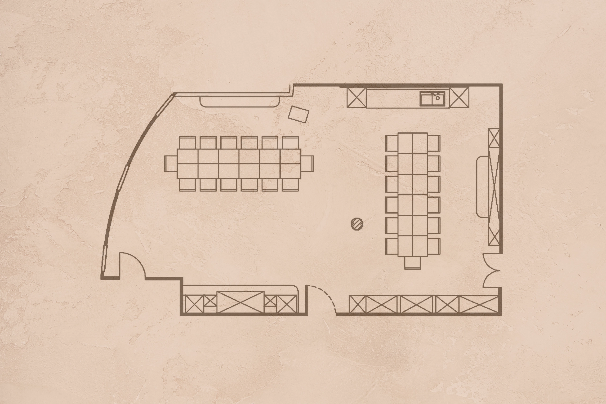 Chalet O Raum Layout Tafel im Veranstaltungsraum